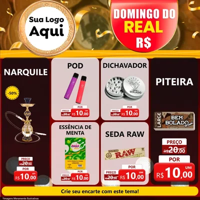 Modelo de Rede Social para Feed Facebook com o tema Domingo do Real para Tabacaria