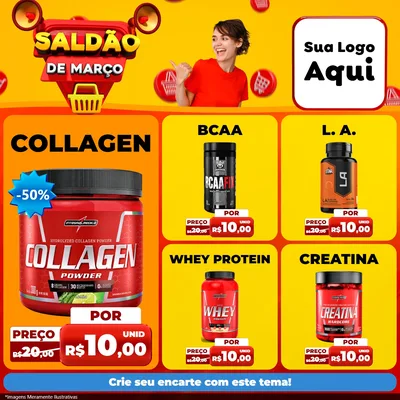 Modelo de Rede Social para Feed Facebook com o tema Saldão de Março para Suplementos alimentares