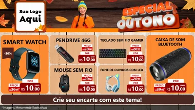 Modelo de TV para TV Horizontal com o tema Especial Outono para Informática