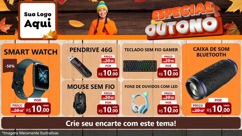 Modelo de TV para TV Horizontal com o tema Especial Outono para Informática