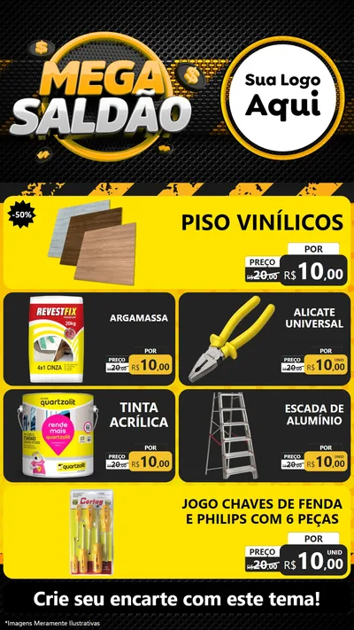 Modelo de TV para TV Vertical com o tema Mega Saldão para Material para Construção
