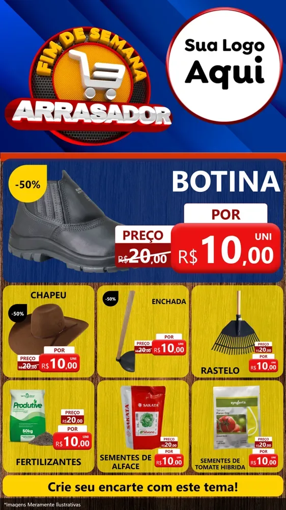 Modelo de Rede Social para Stories com o tema Fim De Semana Arrasador para Agropecuária