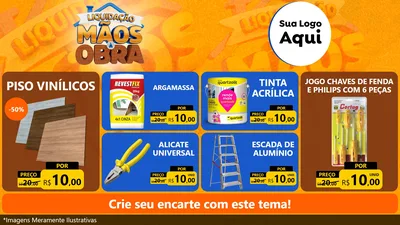 Modelo de TV para TV Horizontal com o tema Liquidação Mãos à Obra para Material para Construção