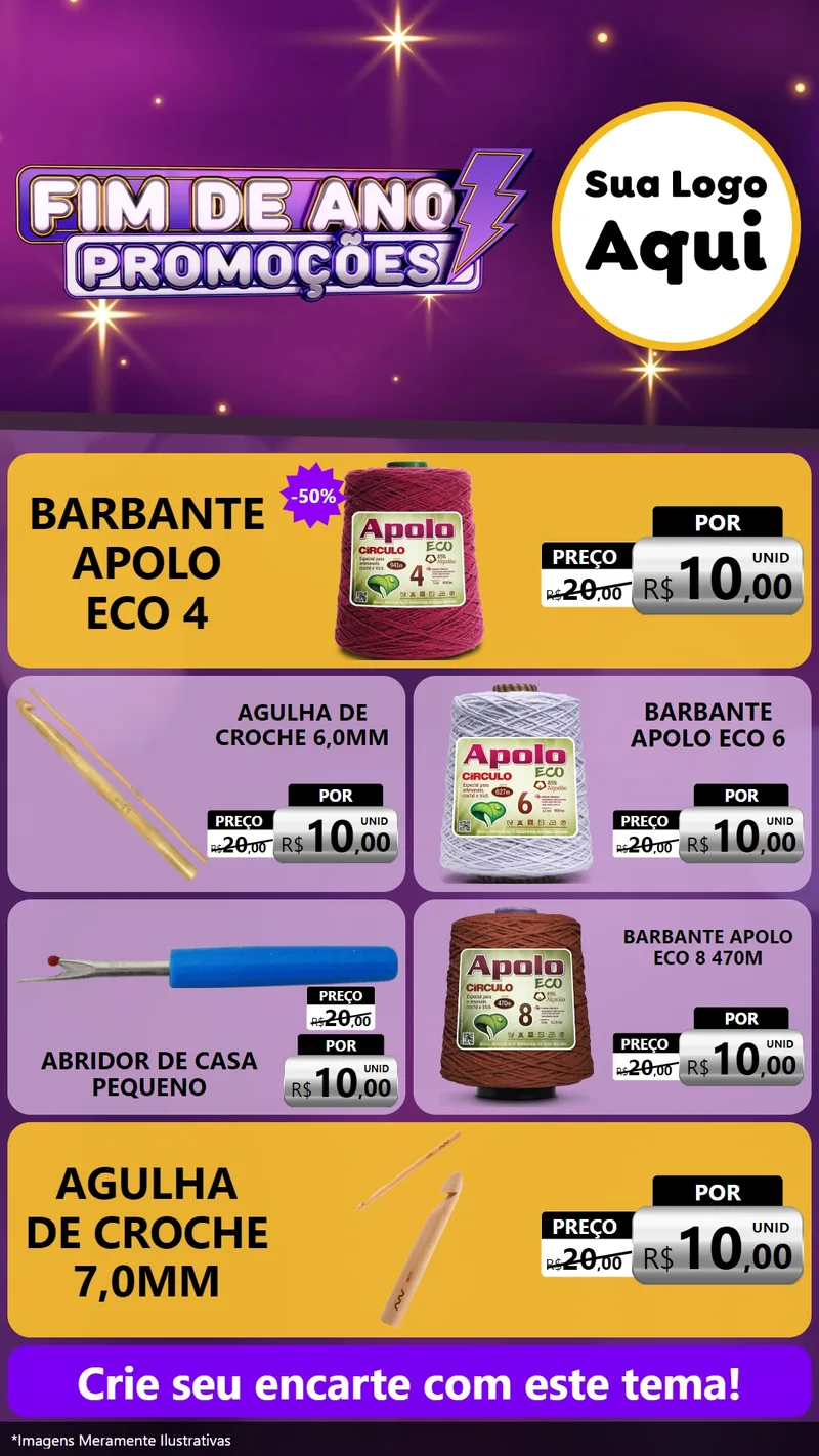 Modelo de TV para TV Vertical com o tema Fim de Ano Promoções para Armarinho e Aviamentos