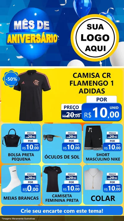 Modelo de Rede Social para Stories com o tema Mês de Aniversário para Roupas e acessórios