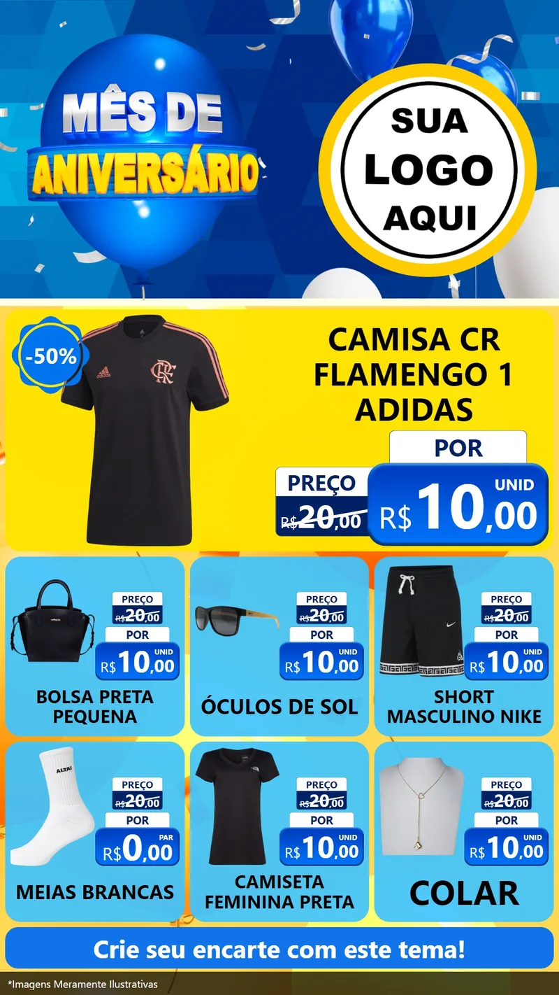 Modelo de Rede Social para Stories com o tema Mês de Aniversário para Roupas e acessórios