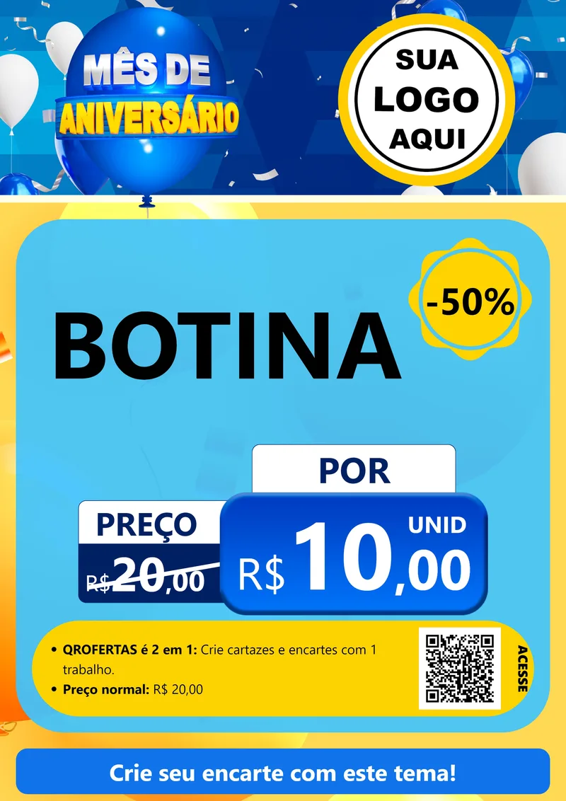 Modelo de Cartaz para Cartaz A4 Vertical com o tema Mês de Aniversário para Agropecuária