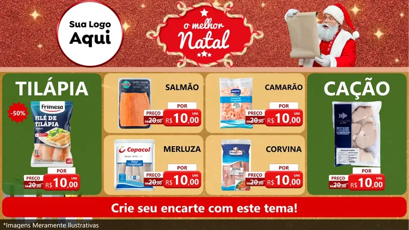 Modelo de TV para TV Horizontal com o tema O Melhor Natal para Peixaria