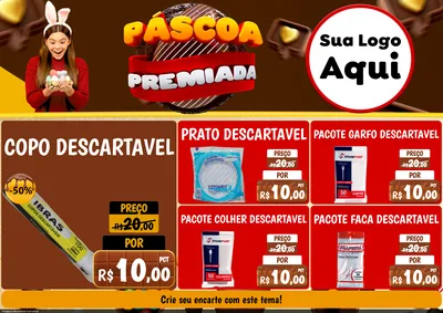 Modelo de Encarte para Encarte A4 Horizontal com o tema Páscoa Premiada para Embalagens