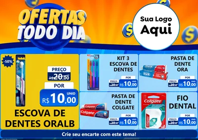 Modelo de Encarte para Encarte A4 Horizontal com o tema Ofertas Todo Dia para Higiene Pessoal