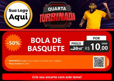 Modelo de Cartaz para Cartaz A4 Horizontal com o tema Quarta Turbinada para Artigos Esportivos