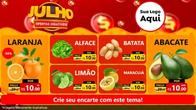 Modelo de TV para TV Horizontal com o tema Julho Ofertas Imbatíveis para Hortifrúti