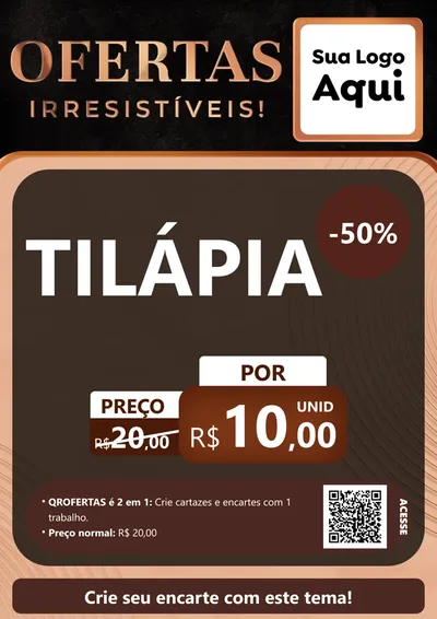 Modelo de Cartaz para Cartaz A4 Vertical com o tema Ofertas Irresistíveis! para Peixaria