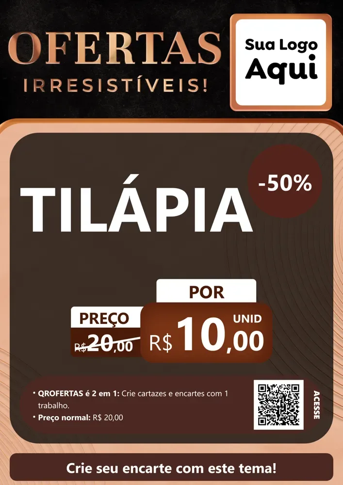 Modelo de Cartaz para Cartaz A4 Vertical com o tema Ofertas Irresistíveis! para Peixaria