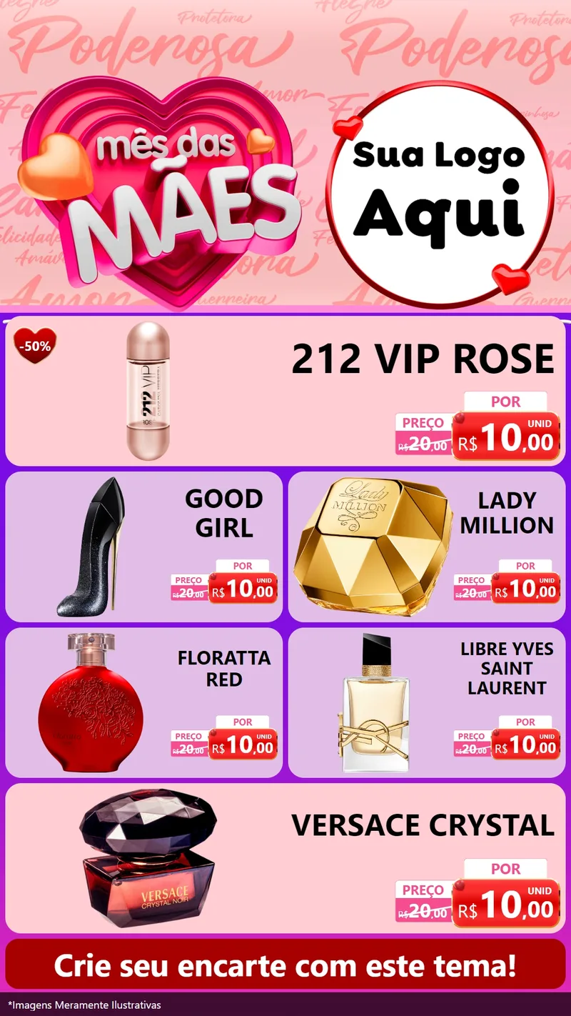 Modelo de TV para TV Vertical com o tema Mês Das Mães para Perfumes