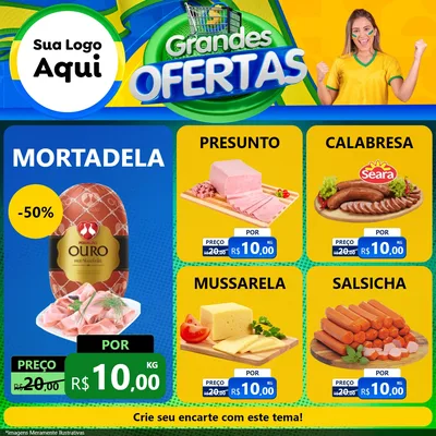 Modelo de Rede Social para Feed Facebook com o tema Grandes Ofertas para Frios e Laticínios