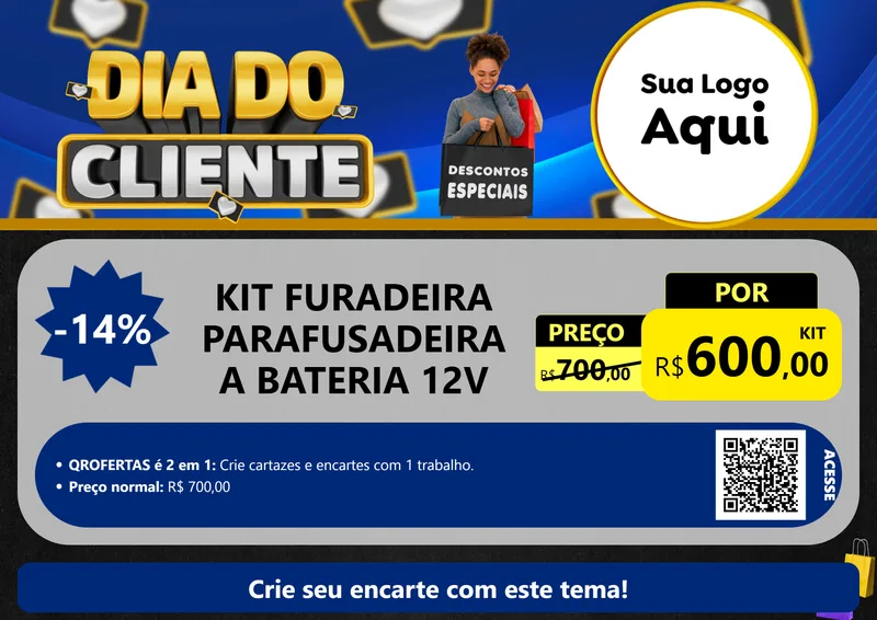 Modelo de Cartaz para Cartaz A4 Horizontal com o tema Dia Do Cliente para Maquinas e Ferramentas