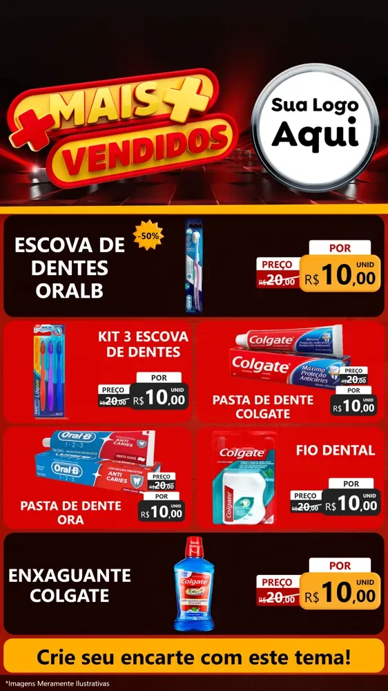 Modelo de TV para TV Vertical com o tema Mais Vendidos para Higiene Pessoal
