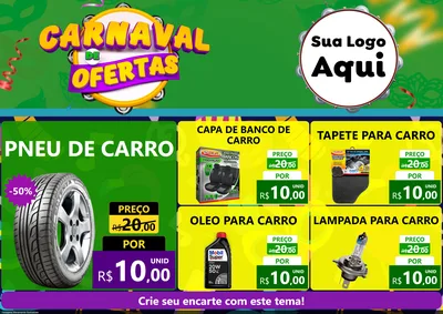 Modelo de Encarte para Encarte A4 Horizontal com o tema Carnaval de Ofertas para Auto peças