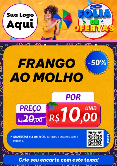 Modelo de Cartaz para Cartaz A4 Vertical com o tema Folia de Ofertas para Restaurante