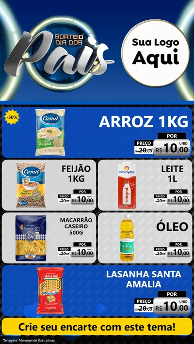 Modelo de TV para TV Vertical com o tema Sorteio Dia Dos Pais para Supermercado