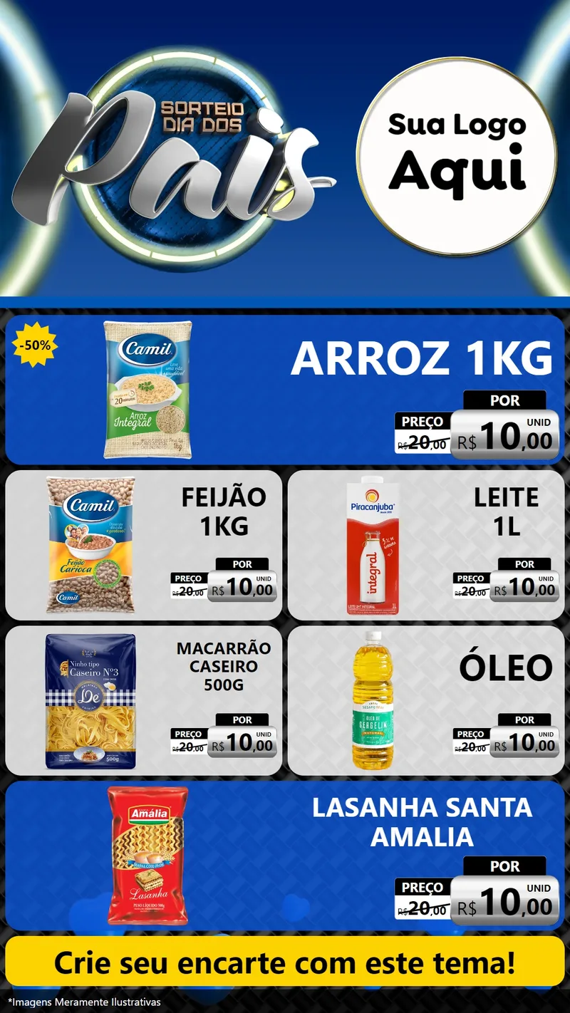 Modelo de TV para TV Vertical com o tema Sorteio Dia Dos Pais para Supermercado