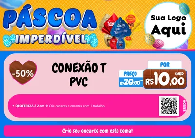 Modelo de Cartaz para Cartaz A4 Horizontal com o tema Páscoa Imperdível para Tubos e conexões