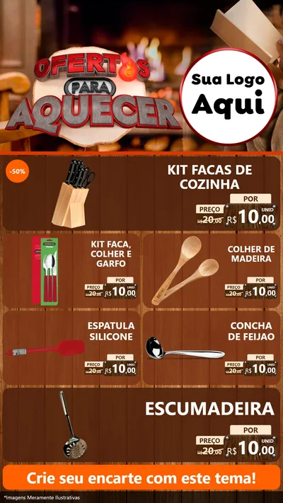 Modelo de TV para TV Vertical com o tema Ofertas Para Aquecer para Utilidades Domésticas