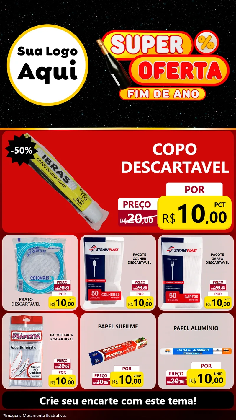 Modelo de Rede Social para Stories com o tema Super Oferta Fim de Ano para Embalagens