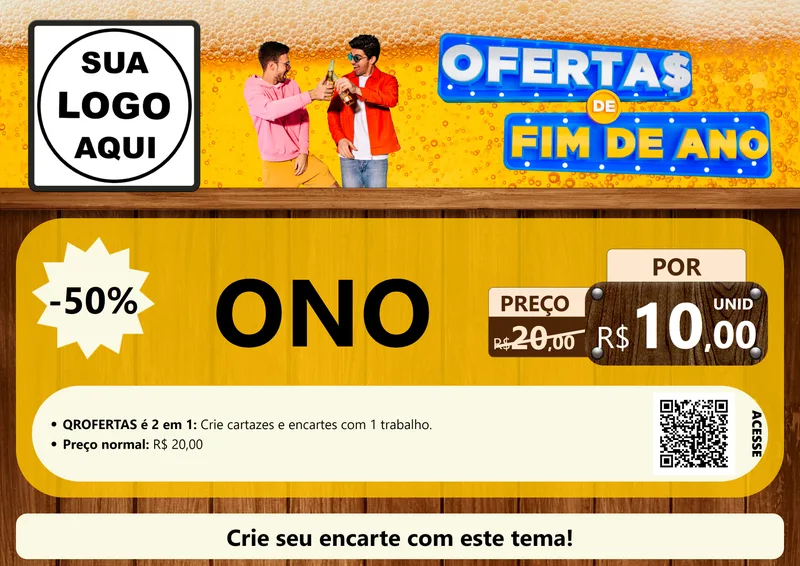 Modelo de Cartaz para Cartaz A4 Horizontal com o tema Ofertas de Fim de Ano para Óticas