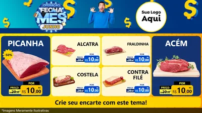 Modelo de TV para TV Horizontal com o tema Operação Fecha Mês, Junho para Açougue