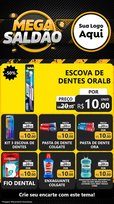 Modelo de Rede Social para Stories com o tema Mega Saldão para Higiene Pessoal