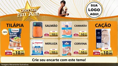 Modelo de TV para TV Horizontal com o tema Ofertas Fim de Ano para Peixaria