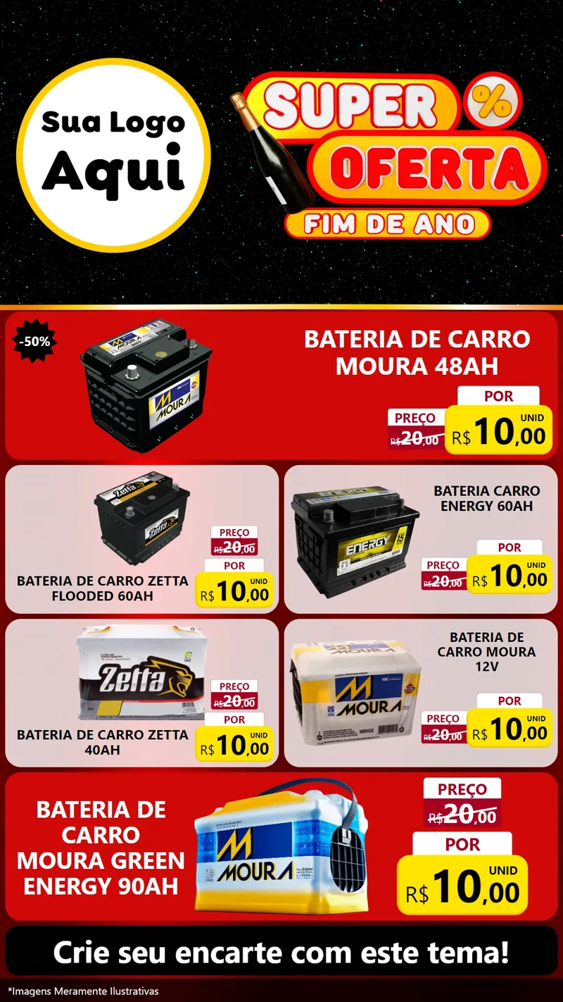 Modelo de TV para TV Vertical com o tema Super Oferta Fim de Ano para Baterias Elétricas