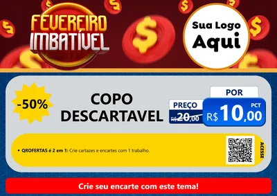 Modelo de Cartaz para Cartaz A4 Horizontal com o tema Fevereiro Imbatível para Embalagens