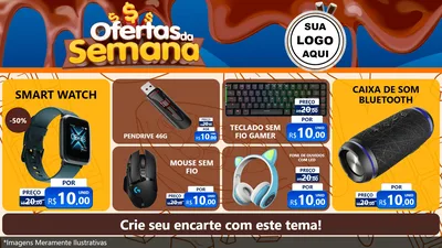 Modelo de TV para TV Horizontal com o tema Ofertas da Semana - Páscoa para Informática