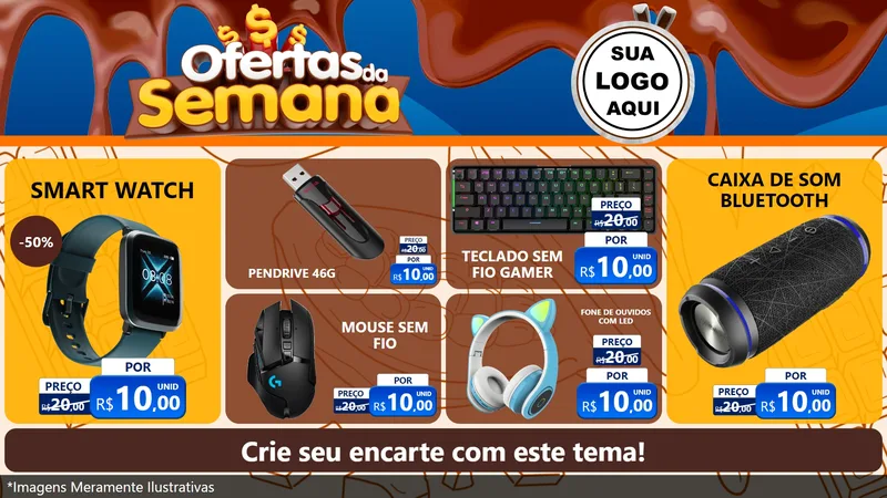 Modelo de TV para TV Horizontal com o tema Ofertas da Semana - Páscoa para Informática