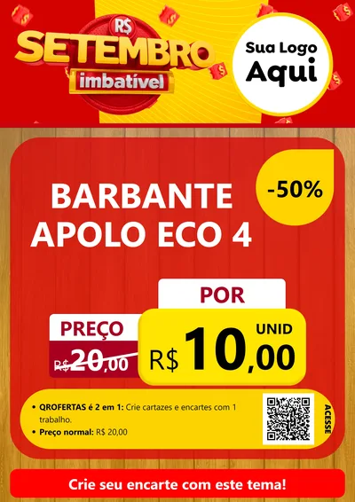 Modelo de Cartaz para Cartaz A4 Vertical com o tema Setembro Imbatível para Armarinho e Aviamentos