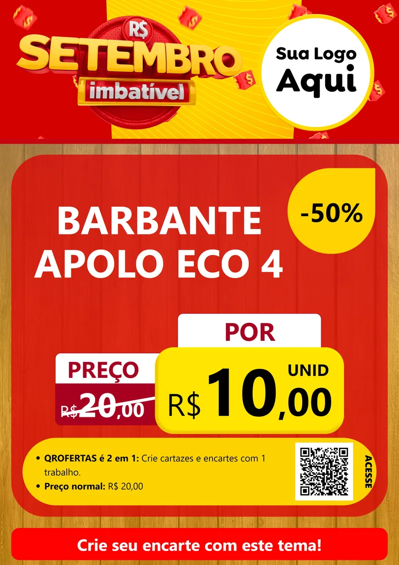 Modelo de Cartaz para Cartaz A4 Vertical com o tema Setembro Imbatível para Armarinho e Aviamentos