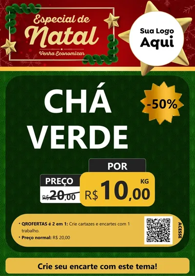 Modelo de Cartaz para Cartaz A4 Vertical com o tema Especial de Natal para Produtos Naturais