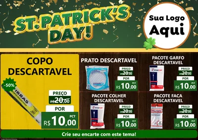 Modelo de Encarte para Encarte A4 Horizontal com o tema St Patriks Day para Embalagens