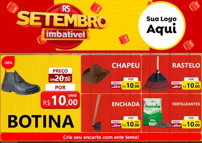Modelo de Encarte para Encarte A4 Horizontal com o tema Setembro Imbatível para Agropecuária
