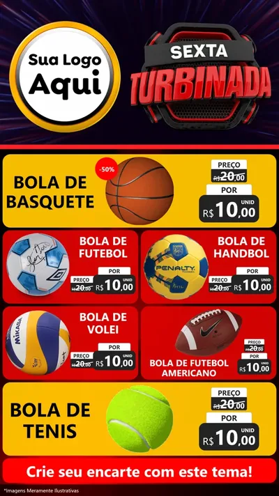 Modelo de TV para TV Vertical com o tema Sexta Turbinada para Artigos Esportivos