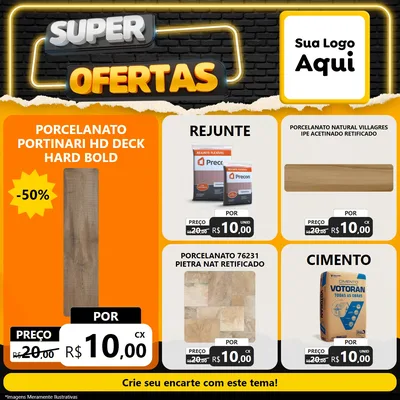 Modelo de Rede Social para Feed Facebook com o tema Super Ofertas para Pisos e revestimentos