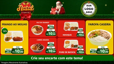 Modelo de TV para TV Horizontal com o tema Natal Especial para Restaurante