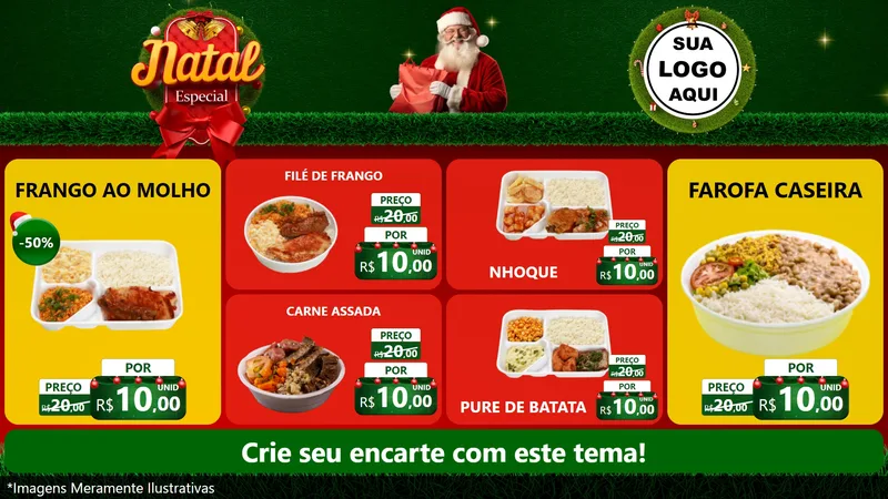 Modelo de TV para TV Horizontal com o tema Natal Especial para Restaurante