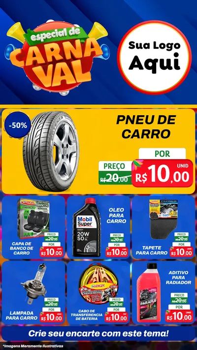 Modelo de Rede Social para Stories com o tema Especial de Carnaval para Auto peças