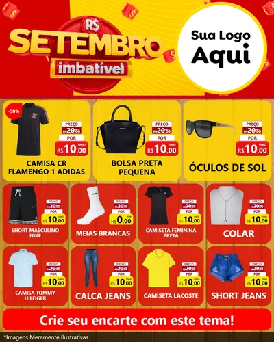 Modelo de Rede Social para Feed Instagram com o tema Setembro Imbatível para Roupas e acessórios