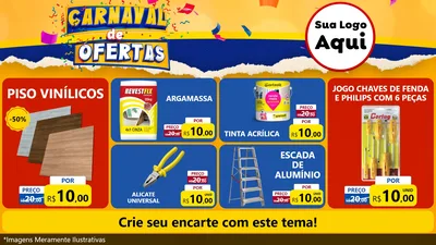 Modelo de TV para TV Horizontal com o tema Carnaval de Ofertas para Material para Construção