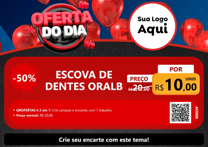 Modelo de Cartaz para Cartaz A4 Horizontal com o tema Oferta do Dia para Higiene Pessoal